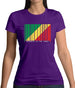 Republic Of The Congo Barcode Style Flag Womens T-Shirt