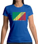 Republic Of The Congo Barcode Style Flag Womens T-Shirt