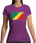 Republic Of The Congo Grunge Style Flag Womens T-Shirt