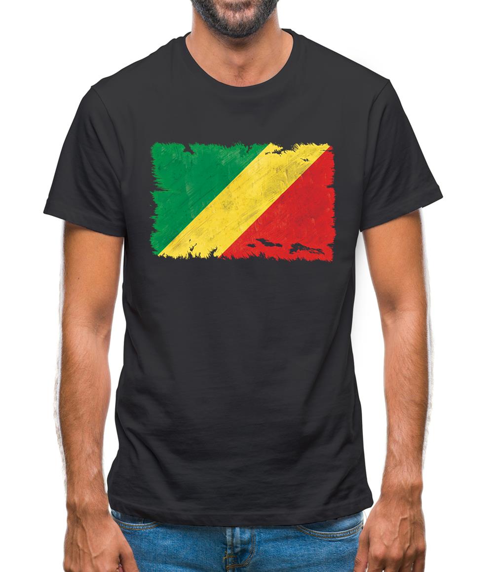 Republic Of The Congo Grunge Style Flag Mens T-Shirt