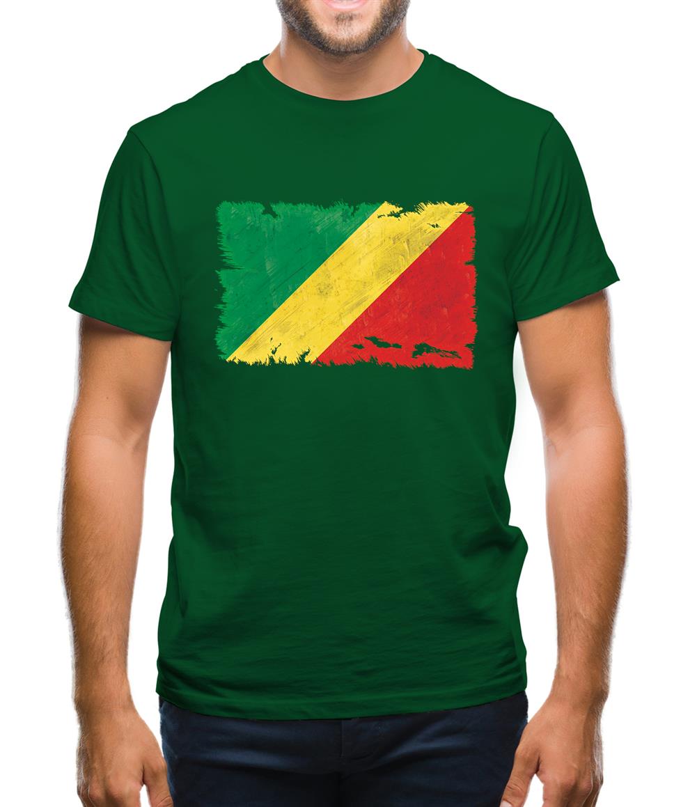 Republic Of The Congo Grunge Style Flag Mens T-Shirt