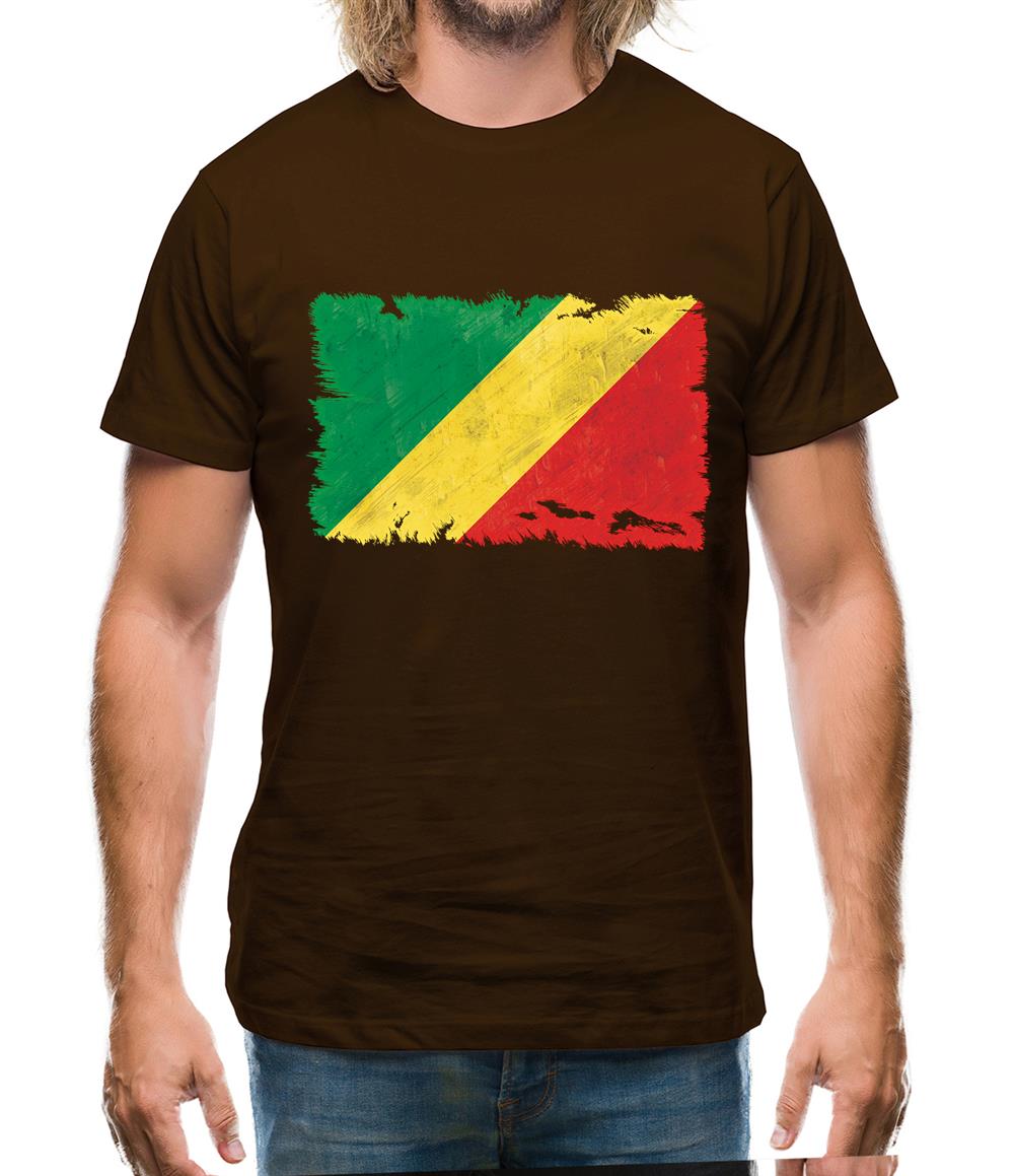 Republic Of The Congo Grunge Style Flag Mens T-Shirt