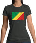 Republic Of The Congo Grunge Style Flag Womens T-Shirt