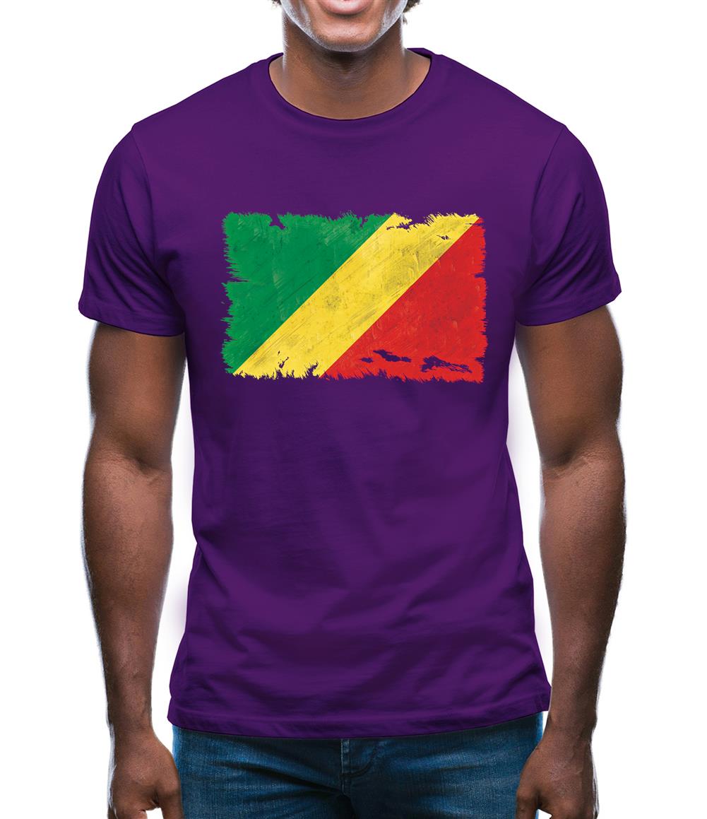 Republic Of The Congo Grunge Style Flag Mens T-Shirt