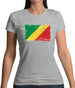 Republic Of The Congo Grunge Style Flag Womens T-Shirt