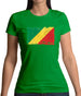 Republic Of The Congo Grunge Style Flag Womens T-Shirt