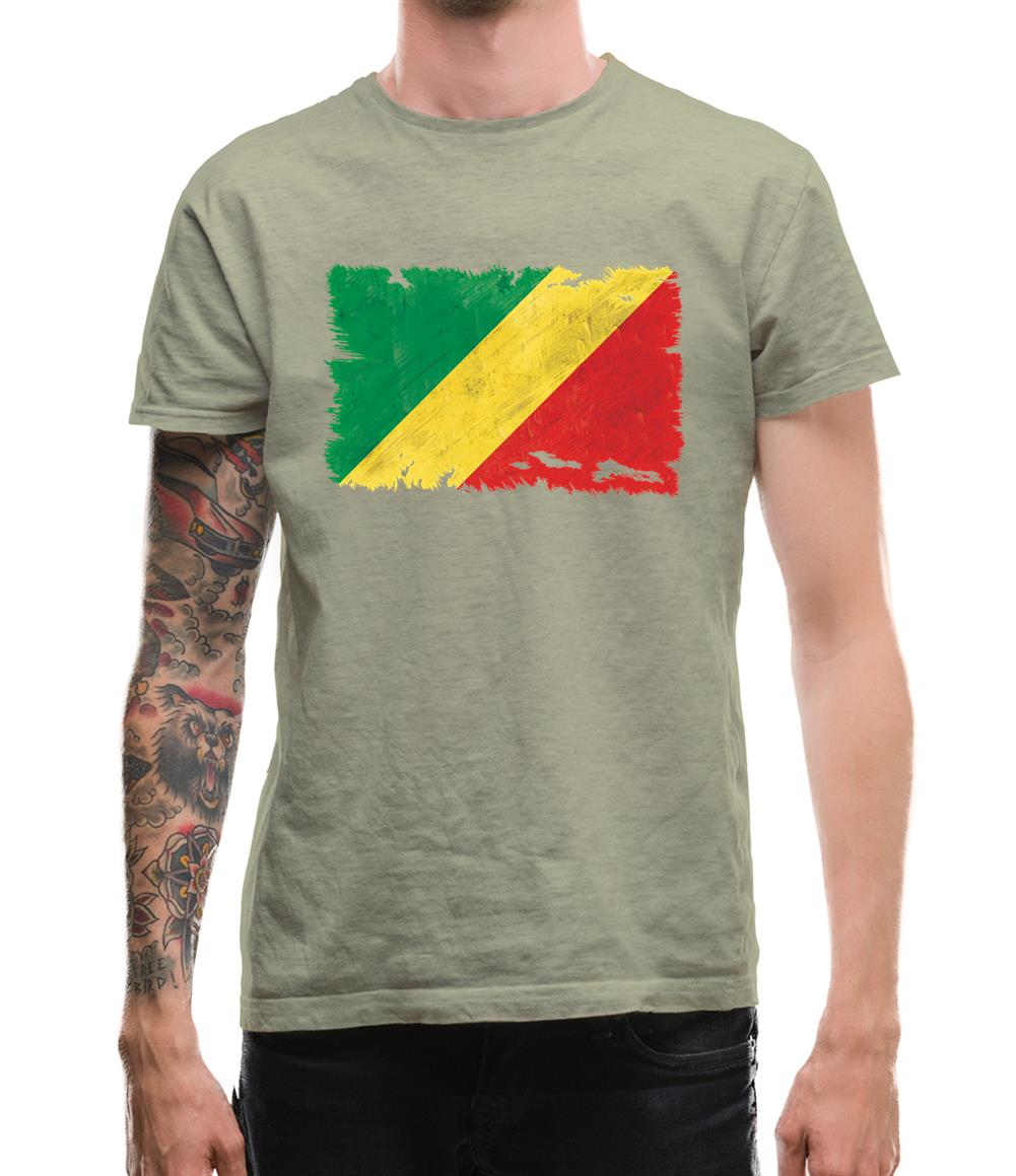 Republic Of The Congo Grunge Style Flag Mens T-Shirt