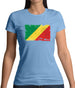 Republic Of The Congo Grunge Style Flag Womens T-Shirt