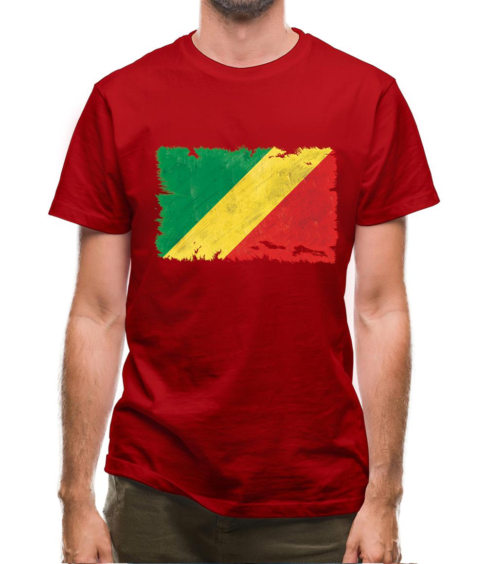 Republic Of The Congo Grunge Style Flag Mens T-Shirt