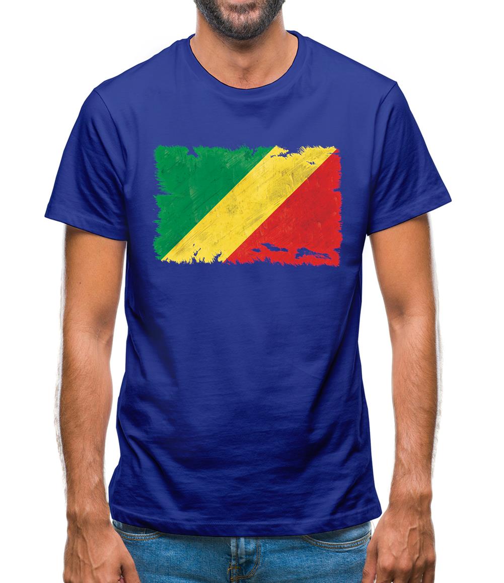 Republic Of The Congo Grunge Style Flag Mens T-Shirt