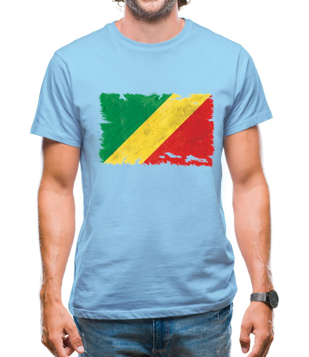 Republic Of The Congo Grunge Style Flag Mens T-Shirt