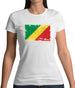 Republic Of The Congo Grunge Style Flag Womens T-Shirt