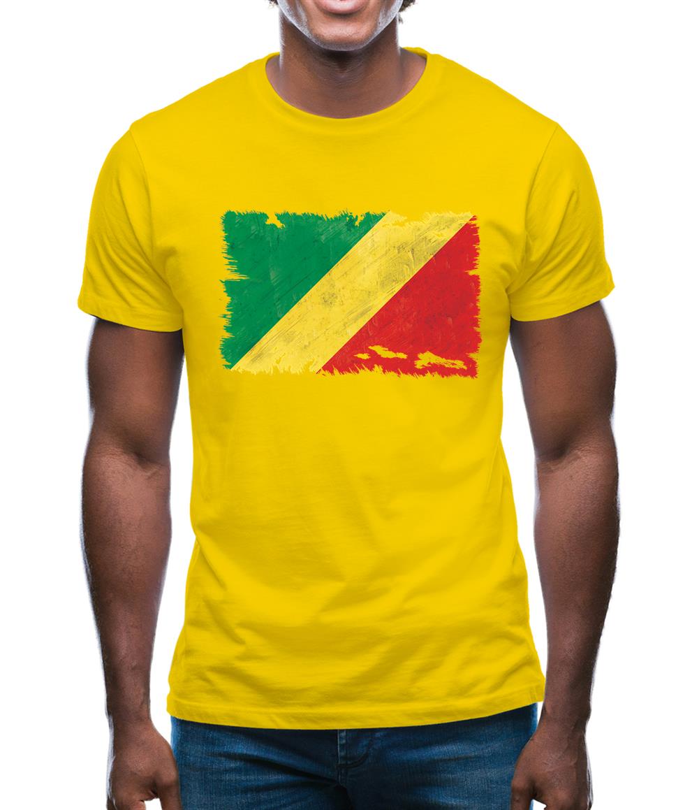 Republic Of The Congo Grunge Style Flag Mens T-Shirt