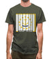 Rhode Island  Barcode Style Flag Mens T-Shirt