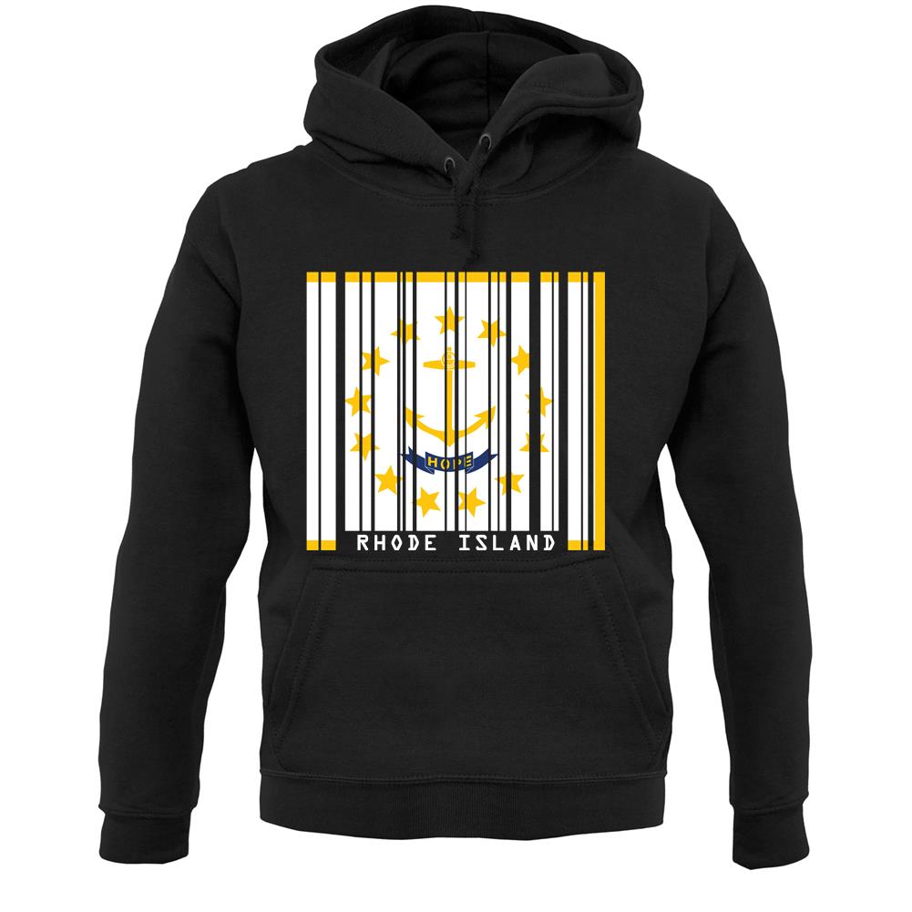 Rhode Island  Barcode Style Flag Unisex Hoodie