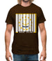 Rhode Island  Barcode Style Flag Mens T-Shirt