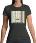 Rhode Island  Barcode Style Flag Womens T-Shirt