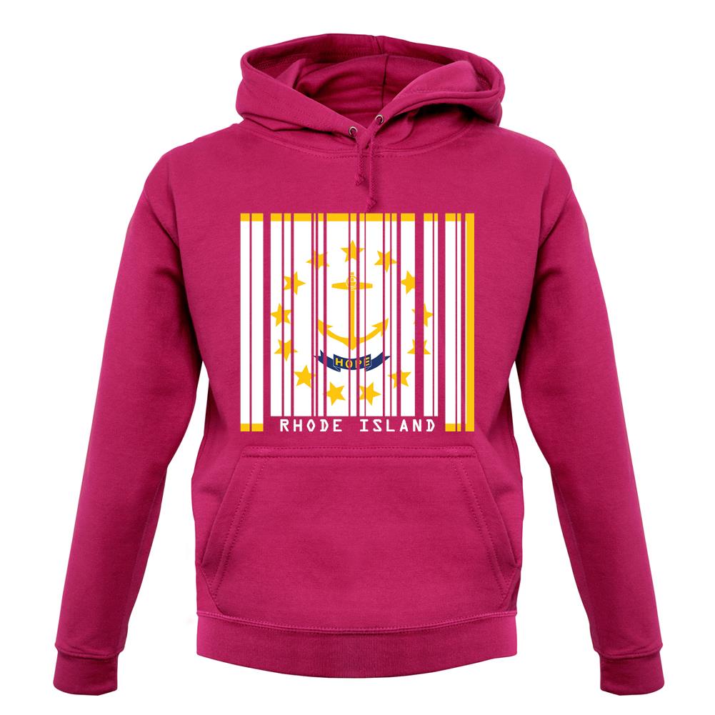 Rhode Island  Barcode Style Flag unisex hoodie