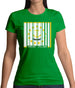 Rhode Island  Barcode Style Flag Womens T-Shirt
