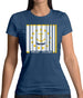 Rhode Island  Barcode Style Flag Womens T-Shirt