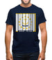 Rhode Island  Barcode Style Flag Mens T-Shirt