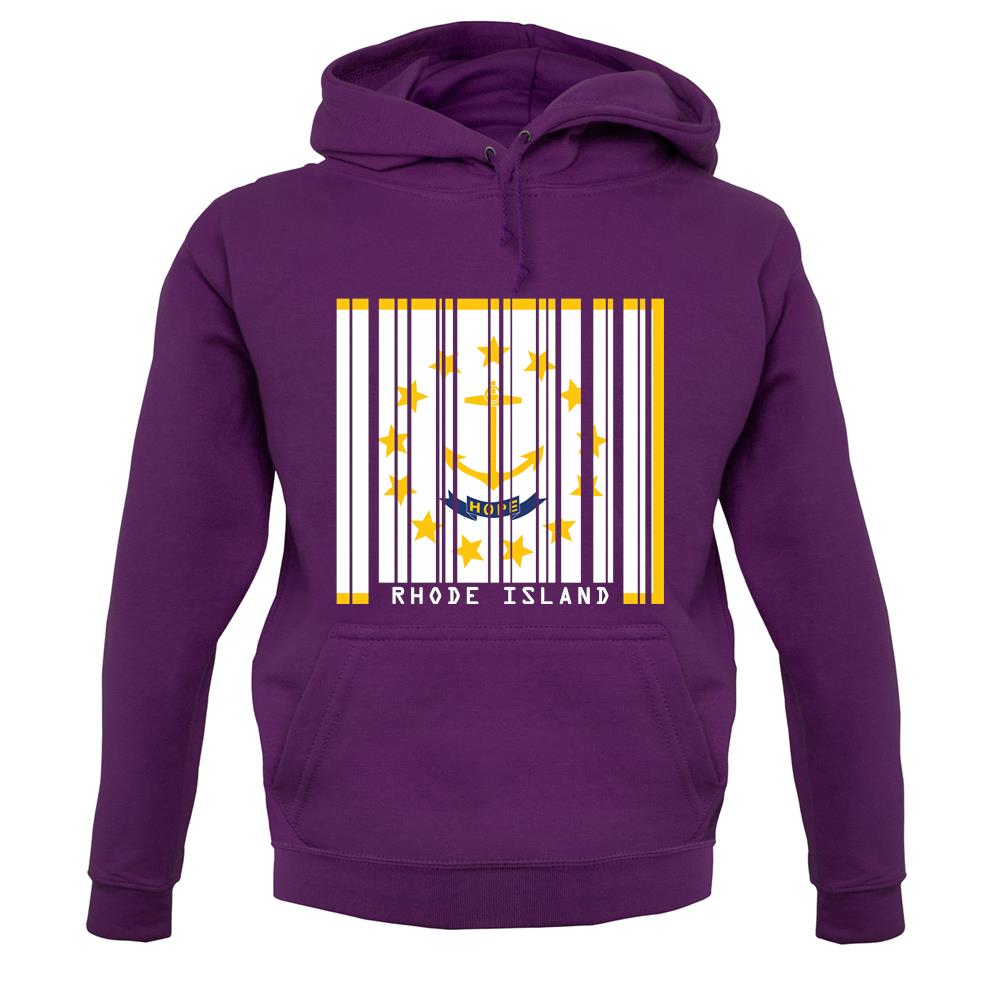 Rhode Island  Barcode Style Flag unisex hoodie