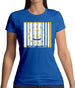 Rhode Island  Barcode Style Flag Womens T-Shirt