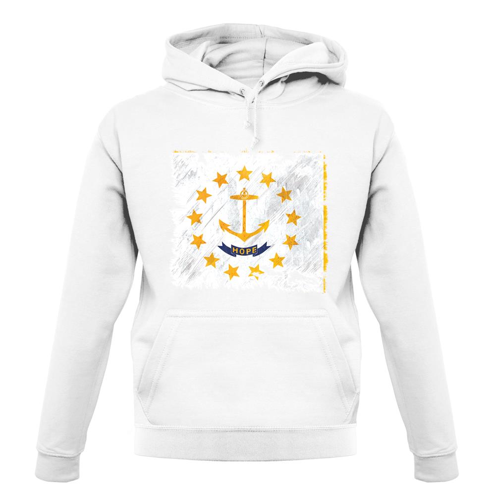 Rhode Island Grunge Style Flag unisex hoodie
