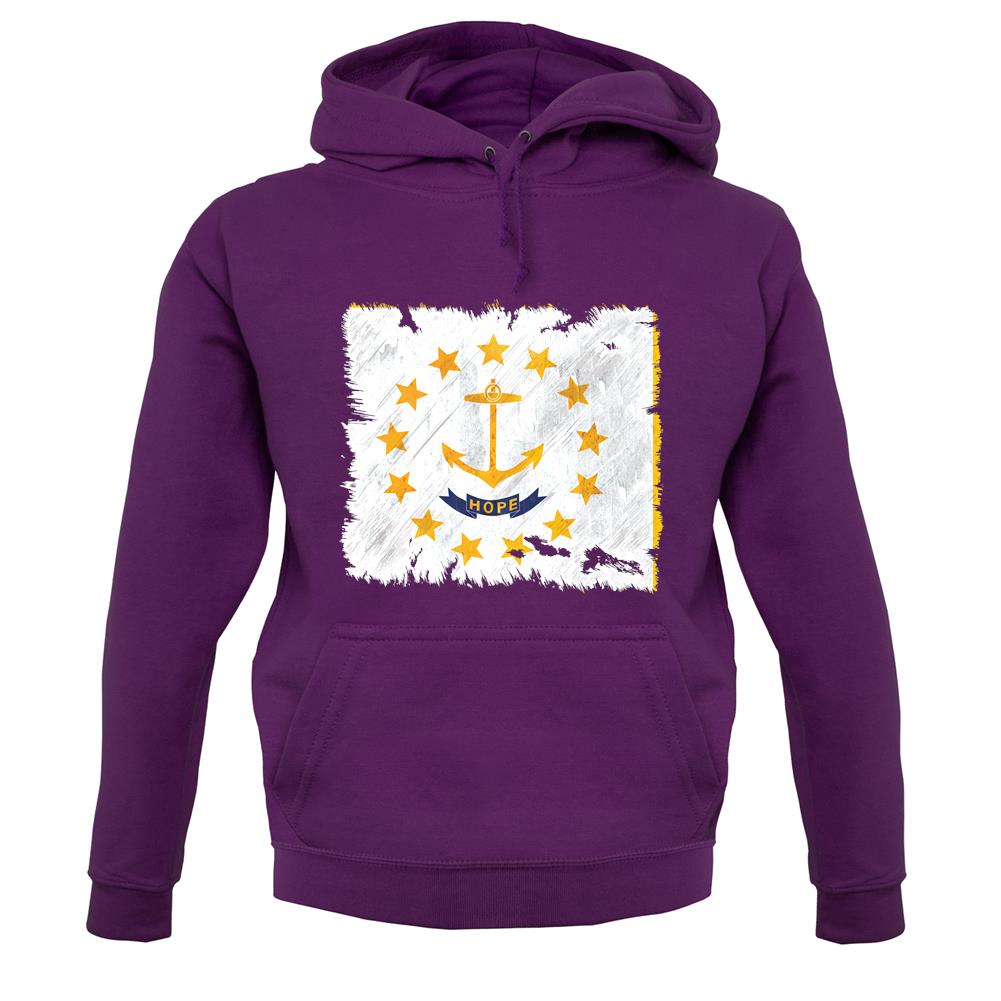 Rhode Island Grunge Style Flag unisex hoodie