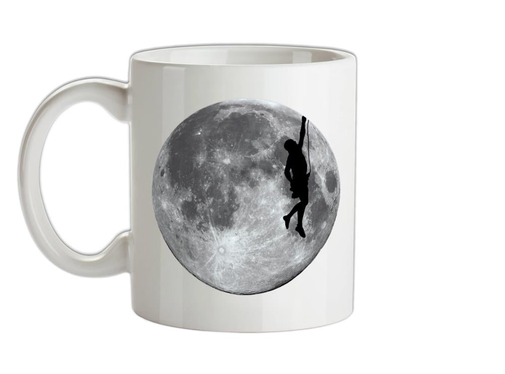 Rock Climbing Moon Ceramic Mug