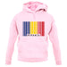 Romania Barcode Style Flag unisex hoodie