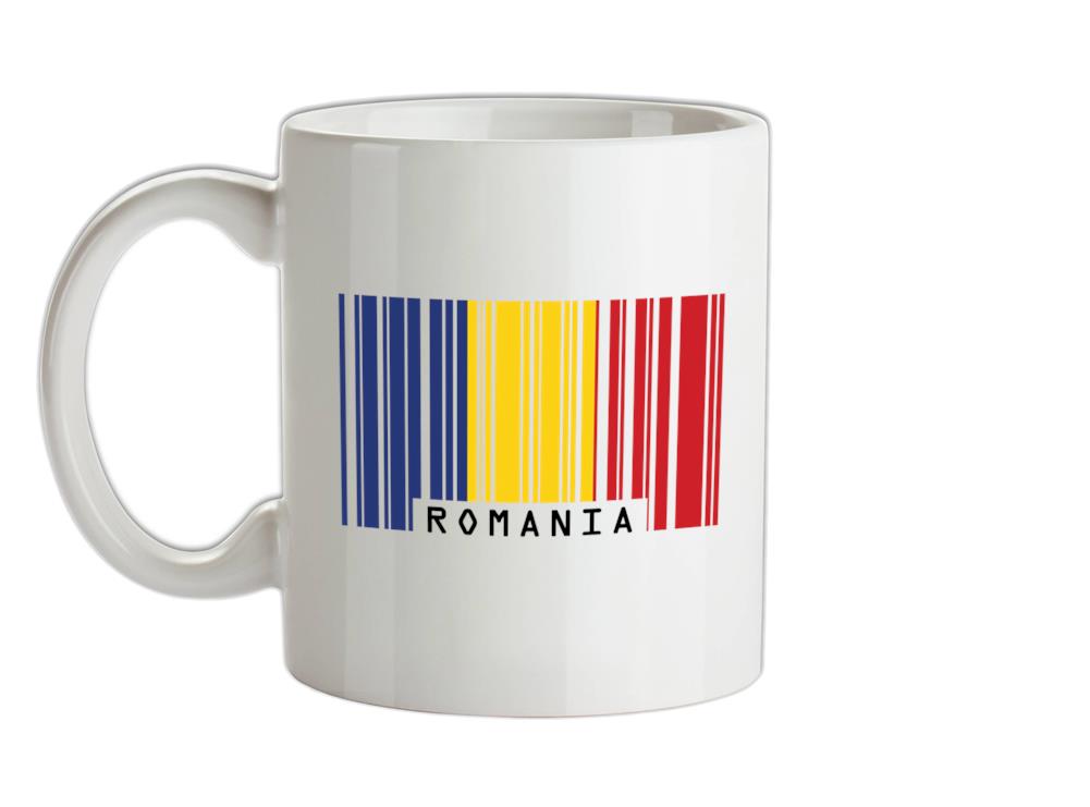 Romania Barcode Style Flag Ceramic Mug