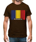 Romania Barcode Style Flag Mens T-Shirt