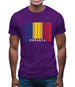 Romania Barcode Style Flag Mens T-Shirt