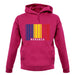 Romania Barcode Style Flag unisex hoodie