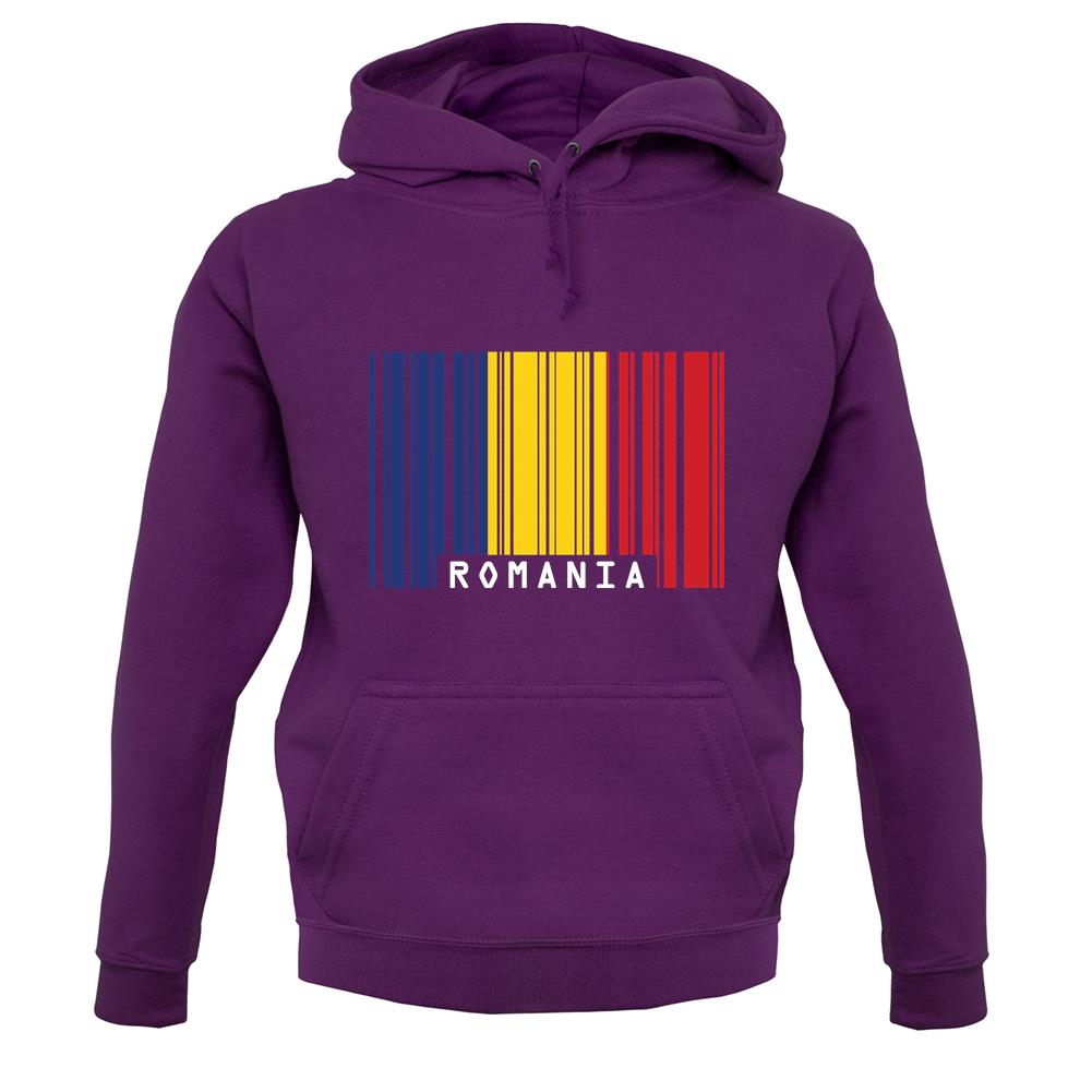Romania Barcode Style Flag unisex hoodie