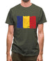 Romania Grunge Style Flag Mens T-Shirt