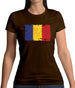 Romania Grunge Style Flag Womens T-Shirt