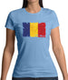 Romania Grunge Style Flag Womens T-Shirt