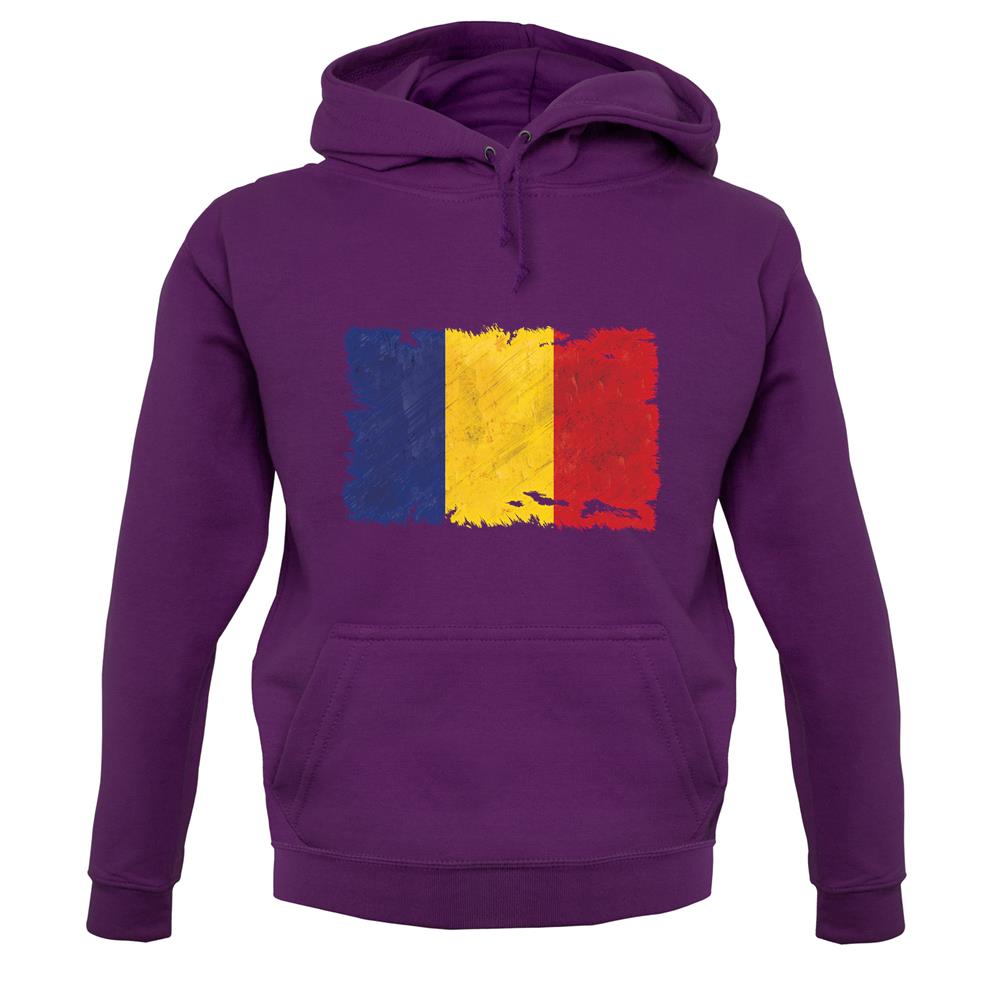Romania Grunge Style Flag unisex hoodie