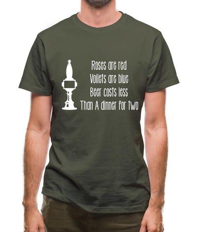 Roses Are Red Beer Costs Less Than Dinner For Two Mens T-Shirt