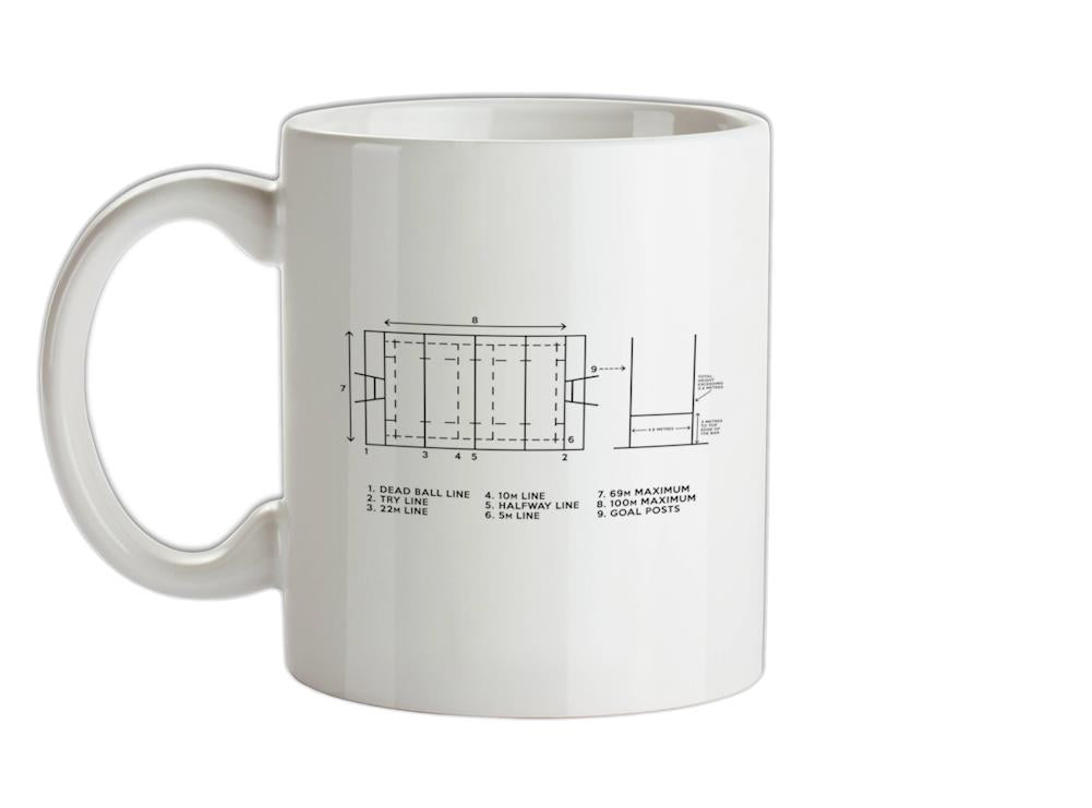 Rugby Pitch Diagram Ceramic Mug