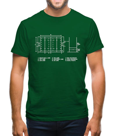 Rugby Pitch Diagram Mens T-Shirt