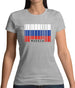 Russia Barcode Style Flag Womens T-Shirt