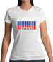 Russia Barcode Style Flag Womens T-Shirt