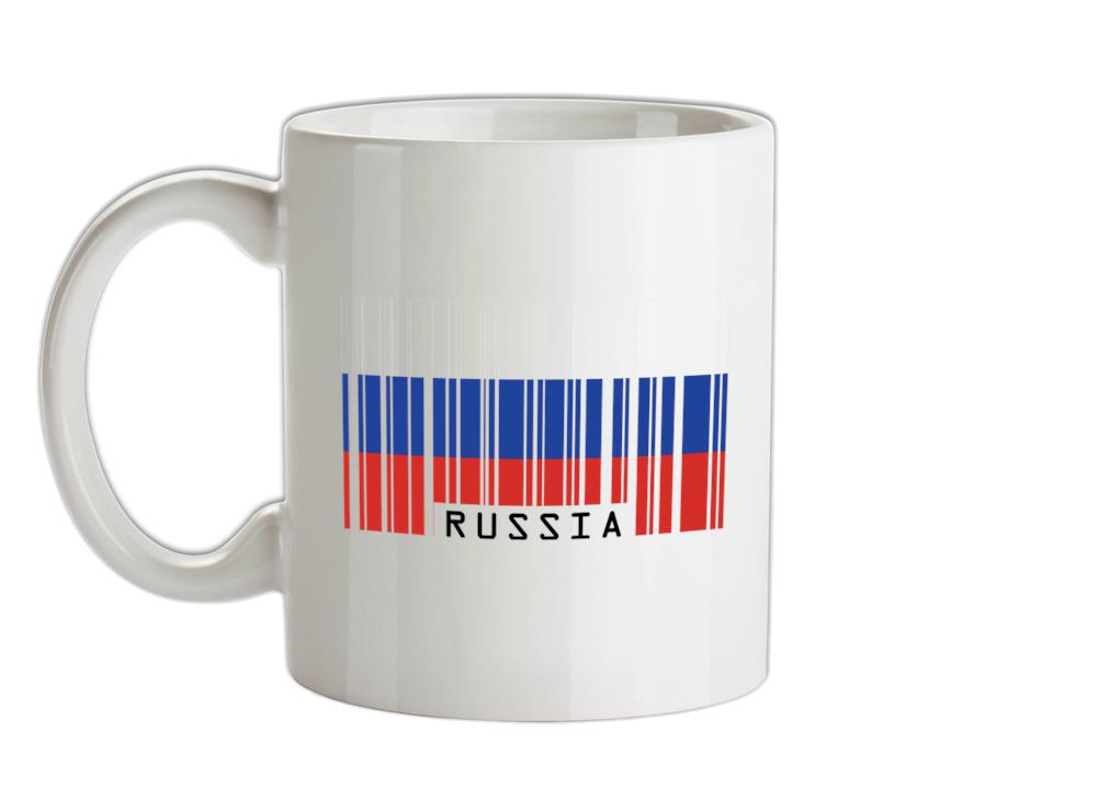 Russia Barcode Style Flag Ceramic Mug