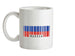Russia Barcode Style Flag Ceramic Mug