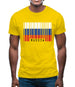 Russia Barcode Style Flag Mens T-Shirt