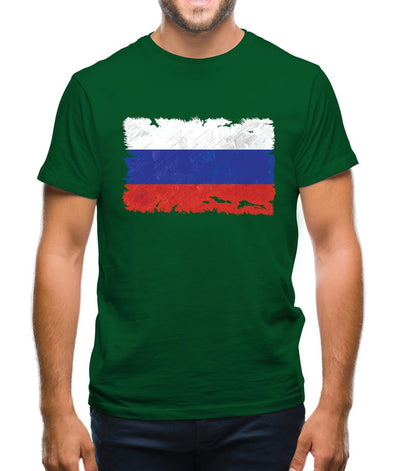 Russia Grunge Style Flag Mens T-Shirt