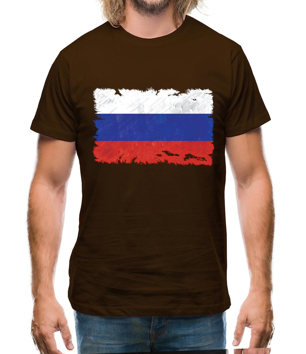 Russia Grunge Style Flag Mens T-Shirt